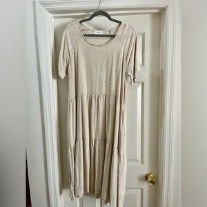 Orange Creek LA Off White Midi Linen Dress